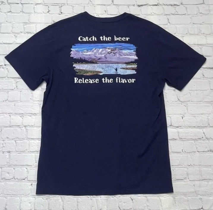 Midnight Sun Brewing Co. Alaska Fishing T-Shirt - New Era - Men’s Large